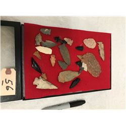 Frame of (24) Flint Artifacts