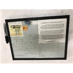 Antique Letter in Frame