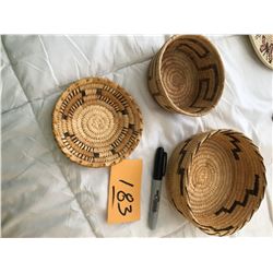 3 Papago Baskets
