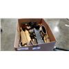 Image 1 : BOX OF VINTAGE COLLECTABLES, WOOD ROLLING PINS, METAL DECOR