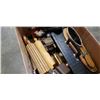 Image 3 : BOX OF VINTAGE COLLECTABLES, WOOD ROLLING PINS, METAL DECOR