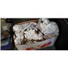 Image 2 : TOTE AND BOX OF GLASS CAKE DOME, VASES, BRASS CANDLESTICKS, ETC
