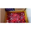 Image 2 : BOX OF CHANDELIER PENDENTS, RED AND CLEAR