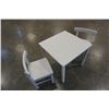 Image 2 : WHITE WOOD KIDS TABLE AND 2 CHAIRS