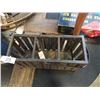 Image 2 : METAL AND WOOD 3 BOTTLE HOLDER/ORGANIZER AND BLACK ELECTRIC LANTERN SEAGRAM'S CANADIAN