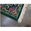 Image 2 : GREEN FRINGED AREA CARPET - APPROX 62 INCHES