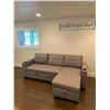 Image 1 : BRAND NEW PULL OUT SOFA BED RETAIL $1199 GREY FABRIC W/ STORAGE  83" X 52"