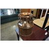 Image 2 : COPPER MILK CAN AND WOOL TAPESTRY
