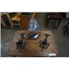 Image 1 : 2 BRASS WALL MOUNT CANDLE HOLDERS AND RETRO FLEXIBLE DESK LAMP