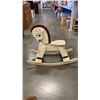 Image 2 : VINTAGE WOOD ROCKING HORSE WITH RIDING HELMET