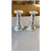 Image 8 : POTTERY VASES AND GLASS CANDLESTICKS