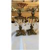 Image 2 : 2 vintage candle holders with hanging prisms and 6 ruby cups