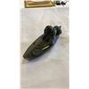 Image 8 : LOT OF SOAPSTONE CARVINGS AND WOOD CANDLE STICK