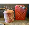 Image 1 : LOT OF 2 METAL FUEL CANS W/ NOZZLES