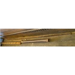 LOT OF 4. POST POUNDER, 9' PRY BAR, WRECKING BAR & FENCE PULLER