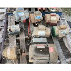 SKID LOT OF 8 ELECTRIC MOTORS - UNKNOWN CONDITION