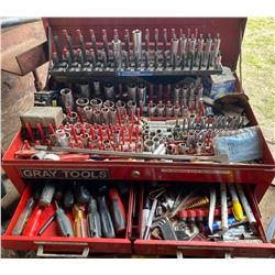 MULTI DRAWER GRAY TOOL BOX W/ CONTENTS