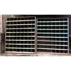 LOT OF 2 3' X 3' METAL BOLT BINS
