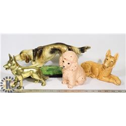 LOT OF 4 DOG ORNAMENT
