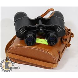 VINTAGE BINOCULARS WITH LEATHER CASE