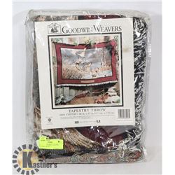 NEW DUCK THEMED TAPESTRY BLANKET. 46 X 67