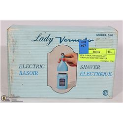 NEW IN BOX, VINTAGE LADY VORNADO ELECTRIC SHAVER