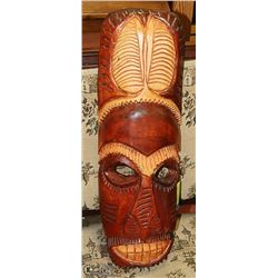 HAND CARVED WALL HANGING MASK 8" X 24"