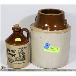 ANTIQUE CROCK AND JUG