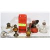 Image 1 : MINI ANTIQUE LAMPS AND A MATCHBOX HOLDER