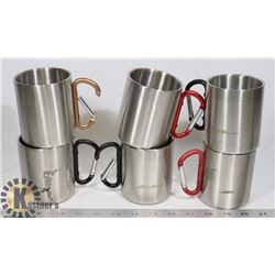 LOT OF 6 EDDIE BAUER STAINLESS STEEL MUGS