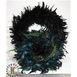 2 LARGE PEACOCK FEATHER WREATHS