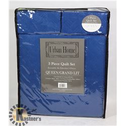 NEW URBAN HOME 3PC QUEEN SIZE QUILT SET