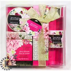 NEW CHERRY BLOSSOM 4PC BATH GIFT SET