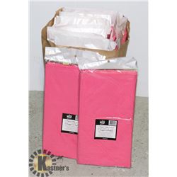 LOT OF 20 PINK CLOTH/PAPER TABLE COVERING