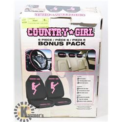 6PCS OF COUNTRY GIRL CAR CHAIR COVER