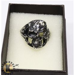 NEW MEN'S SKULL HEAD RING WITH ZOMBIE-