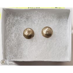 BRUSHED SILVER 1/2 BALL EARRINGS