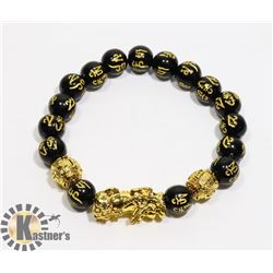 #230-BLACK OBSIDIAN PI XIUJ BRACELET 8mm/ 7.5"