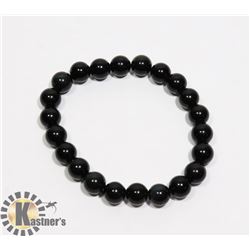 #235-RAINBOW BLACK OBSIDIAN BRACELET 8mm/ 7.5"