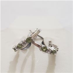 SILVER NATURAL PERIDOT EARRINGS