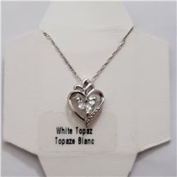 SILVER WHITE TOPAZ 20" NECKLACE