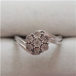 SILVER 7 DIAMOND  RING (~SIZE 7)