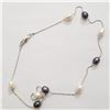 Image 2 : SILVER FRESH WATER PEARL 20"  NECKLACE