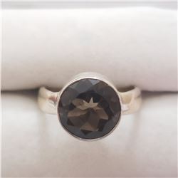 SILVER SMOKEY QUARTZ  RING