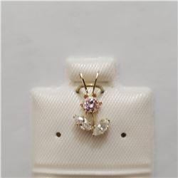 10K YELLOW GOLD CUBIC ZIRCONIA PENDANT