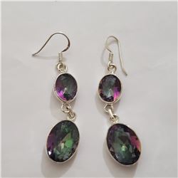 SILVER RAINBOW TOPAZ EARRINGS