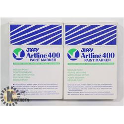 TWO BOXES OF JIFFY ARTLINE 400 PAINT MARKERS