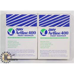 TWO BOXES OF JIFFY ARTLINE 400 PAINT MARKERS