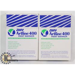 TWO BOXES OF JIFFY ARTLINE 400 PAINT MARKERS