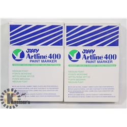 TWO BOXES OF JIFFY ARTLINE 400 PAINT MARKERS